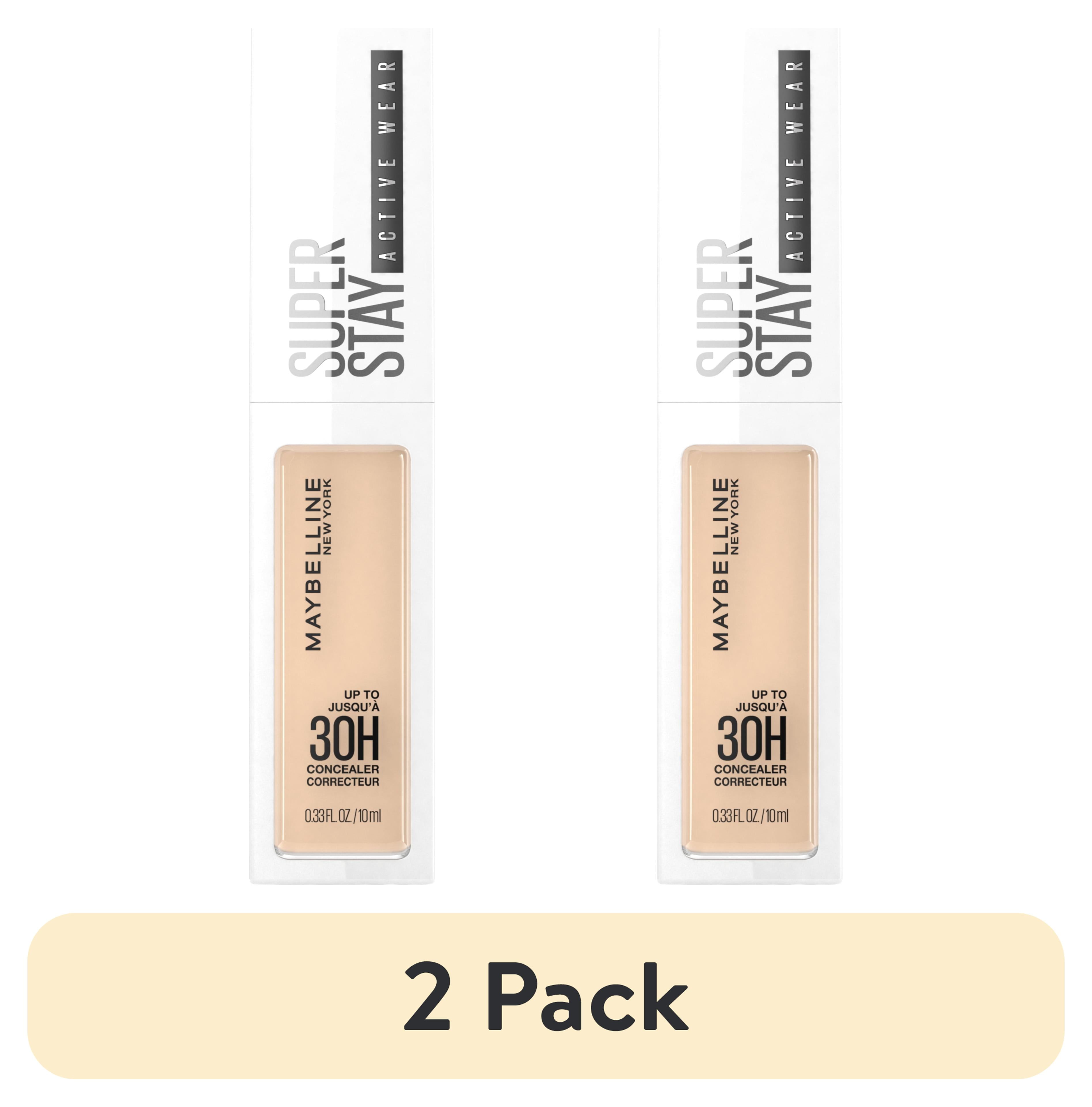 (2 pack) Maybelline Super Stay Active Wear Liquid Concealer, Full Coverage, Up to 30HR Wear, 18, 0.33 fl oz