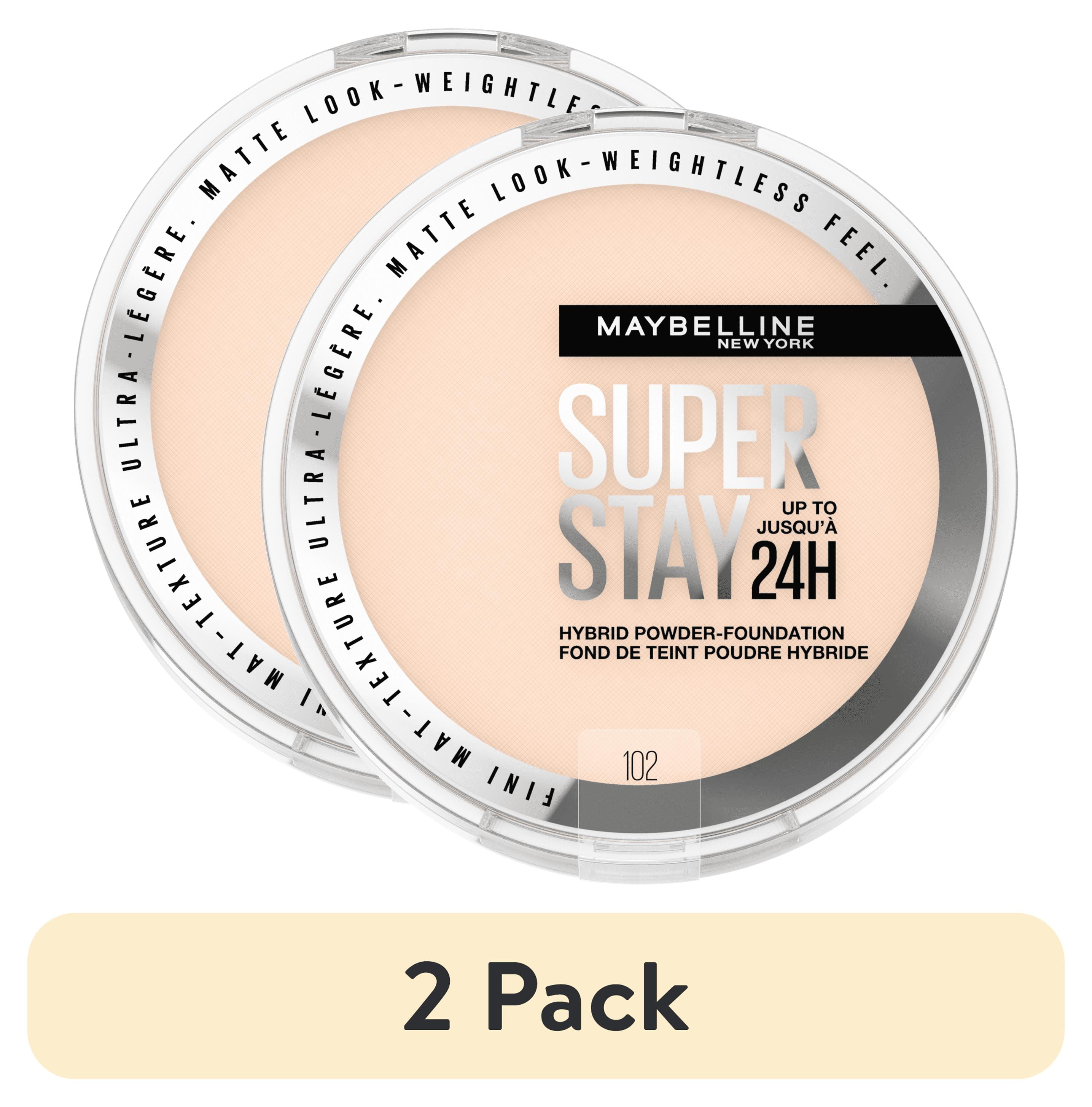 (2 pack) Maybelline Super Stay Powder Foundation Makeup, Soft Matte Finish, 102, 0.21 oz