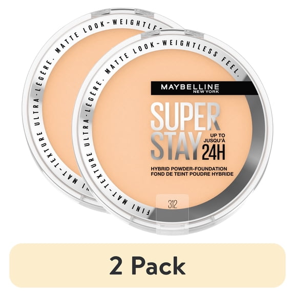 (2 pack) Maybelline Super Stay Powder Foundation Makeup, Soft Matte Finish, 312, 0.21 oz