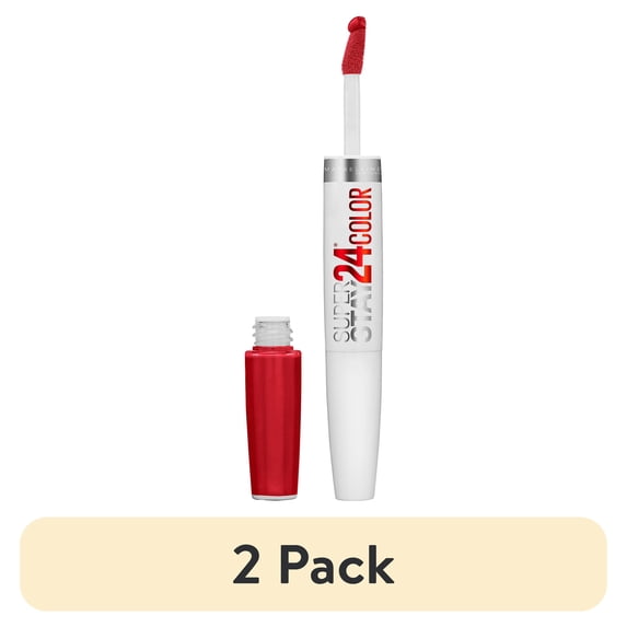 (2 pack) Maybelline SuperStay 24 2-Step Liquid Lipstick, Eternal Cherry