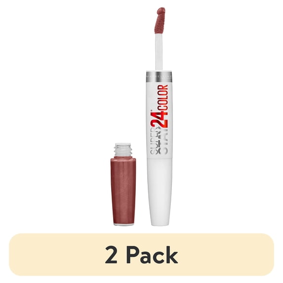 (2 pack) Maybelline SuperStay 24 2-Step Liquid Lipstick Makeup, Constant Cocoa (1 Tube)