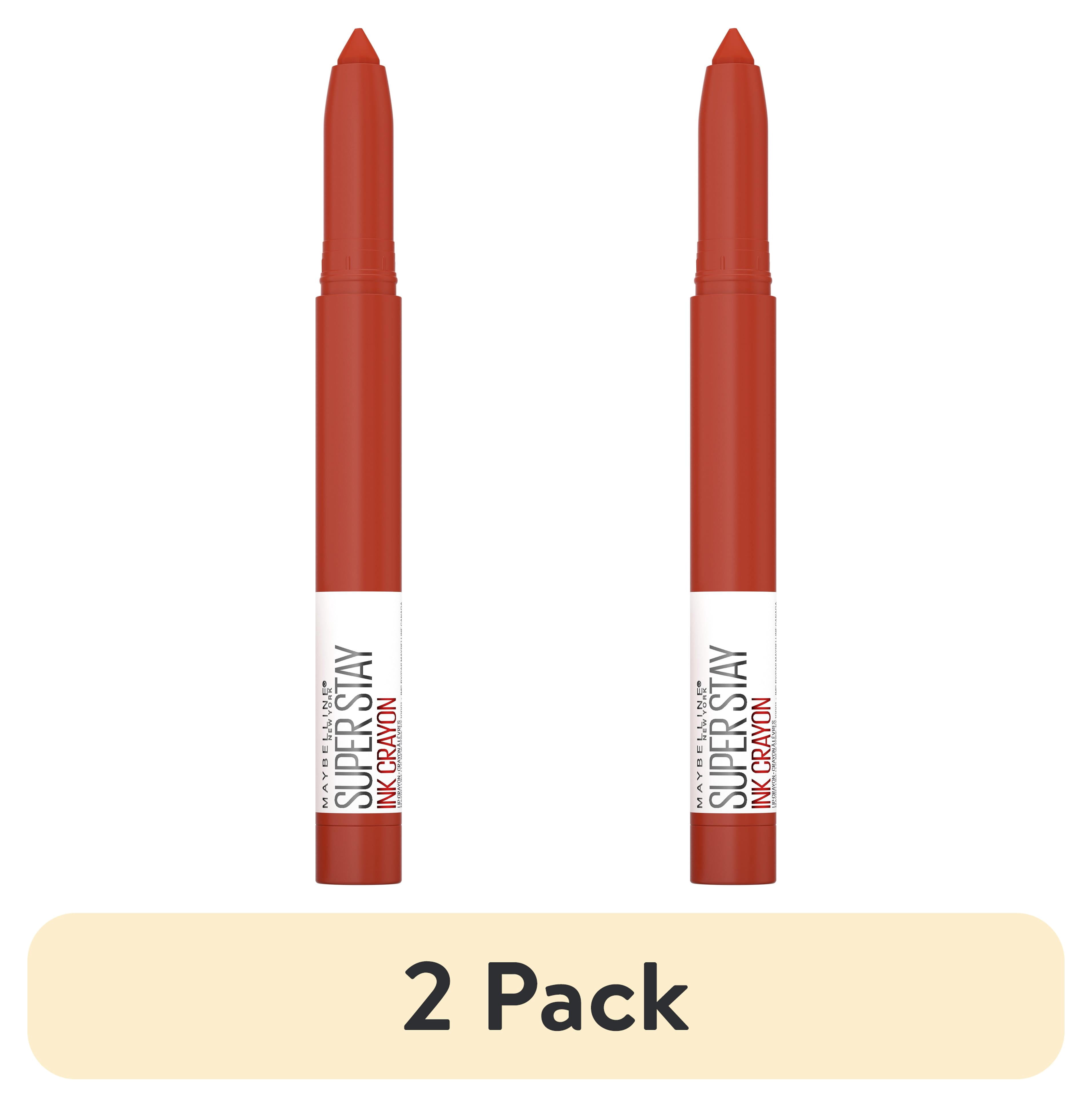 (2 pack) Maybelline SuperStay Ink Crayon Lipstick, Matte Longwear Lipstick Makeup, Rise to the Top, 0.04 oz