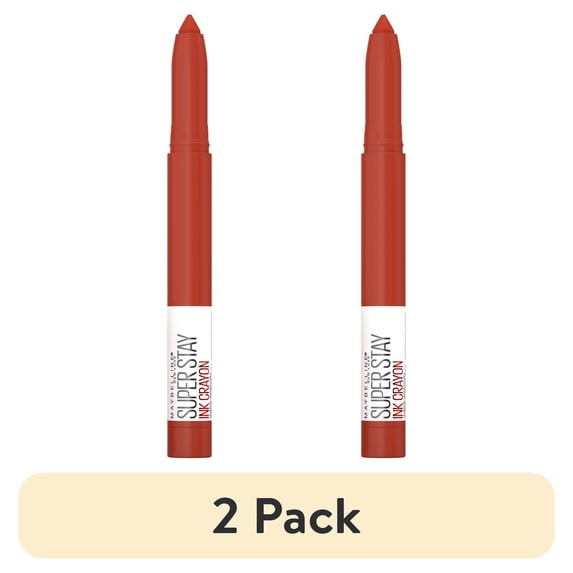 (2 pack) Maybelline SuperStay Ink Crayon Lipstick, Matte Longwear Lipstick Makeup, Rise to the Top, 0.04 oz