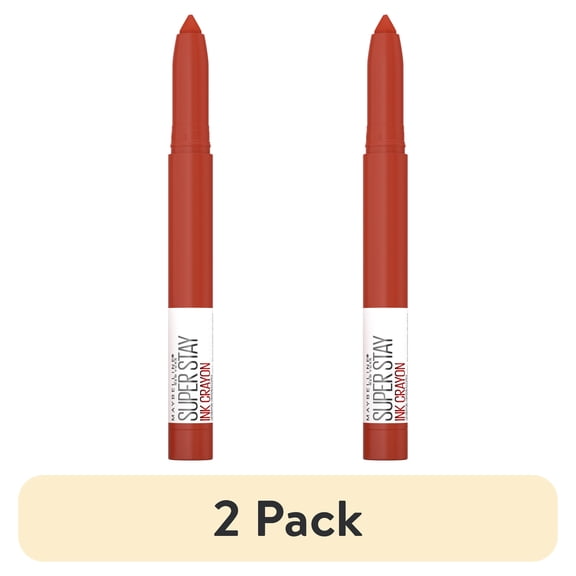 (2 pack) Maybelline SuperStay Ink Crayon Lipstick, Matte Longwear Lipstick Makeup, Rise to the Top, 0.04 oz