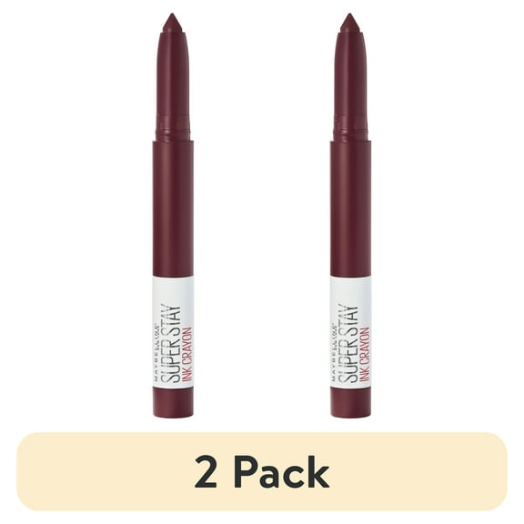 (2 pack) Maybelline SuperStay Ink Crayon Matte Lipstick, Settle For More