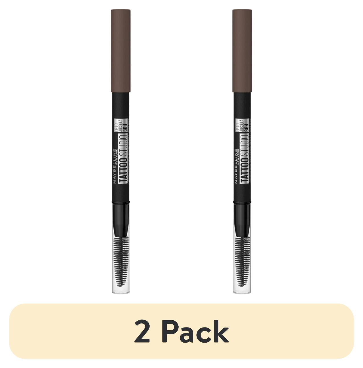 (2 pack) Maybelline Tattoo Studio 36HR Pigment Brow Pencil, Deep Brown