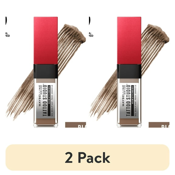 (2 pack) Maybelline Tattoo Studio Brow Styling Gel, Up to 36HR Wear, Blonde, 0.2 fl oz