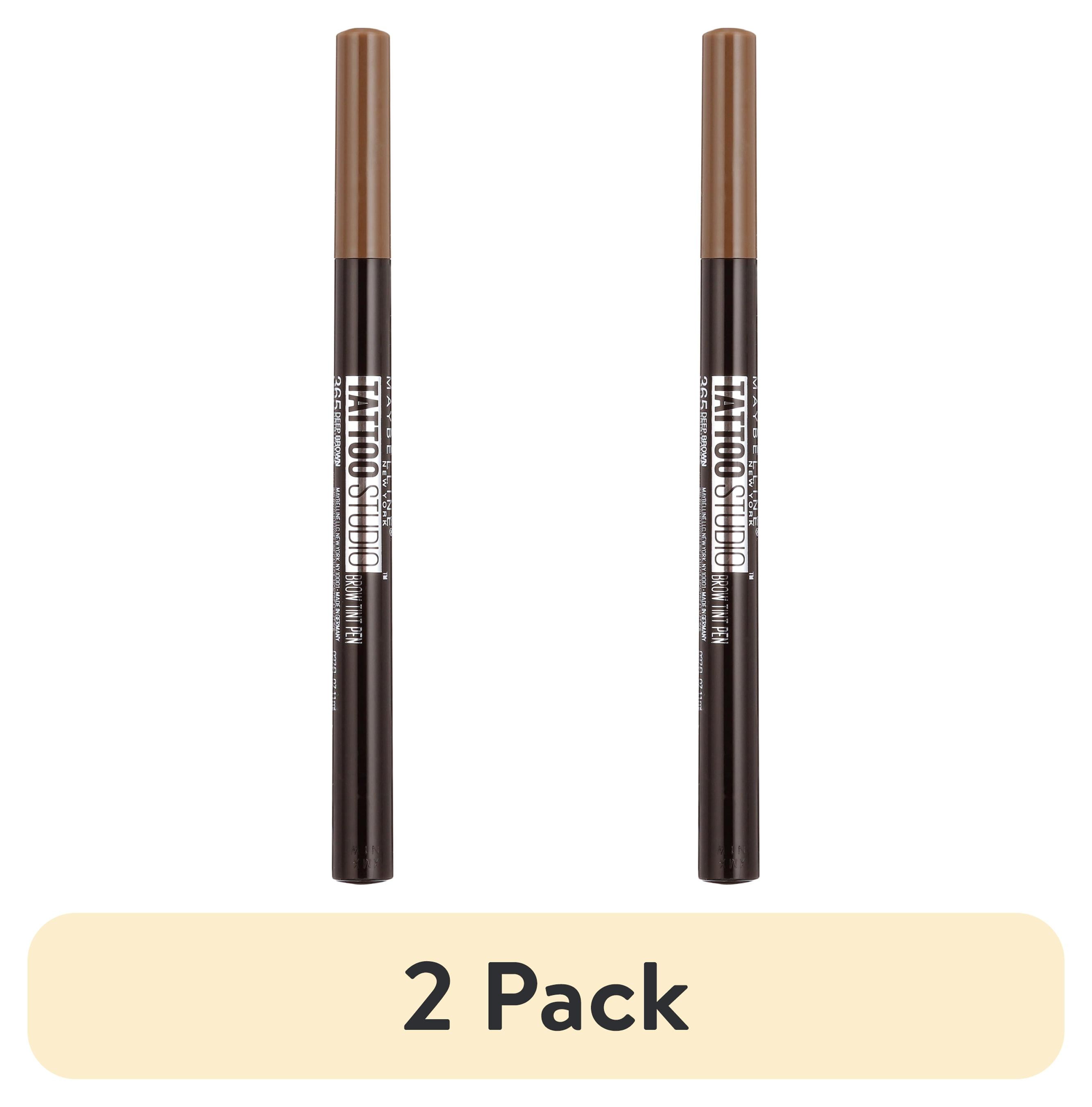 (2 pack) Maybelline Tattoo Studio Brow Tint Pen Makeup, Deep Brown