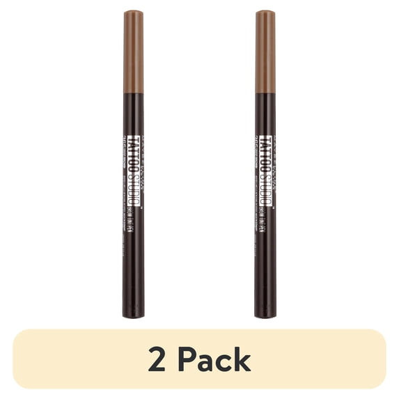 (2 pack) Maybelline Tattoo Studio Brow Tint Pen Makeup, Deep Brown