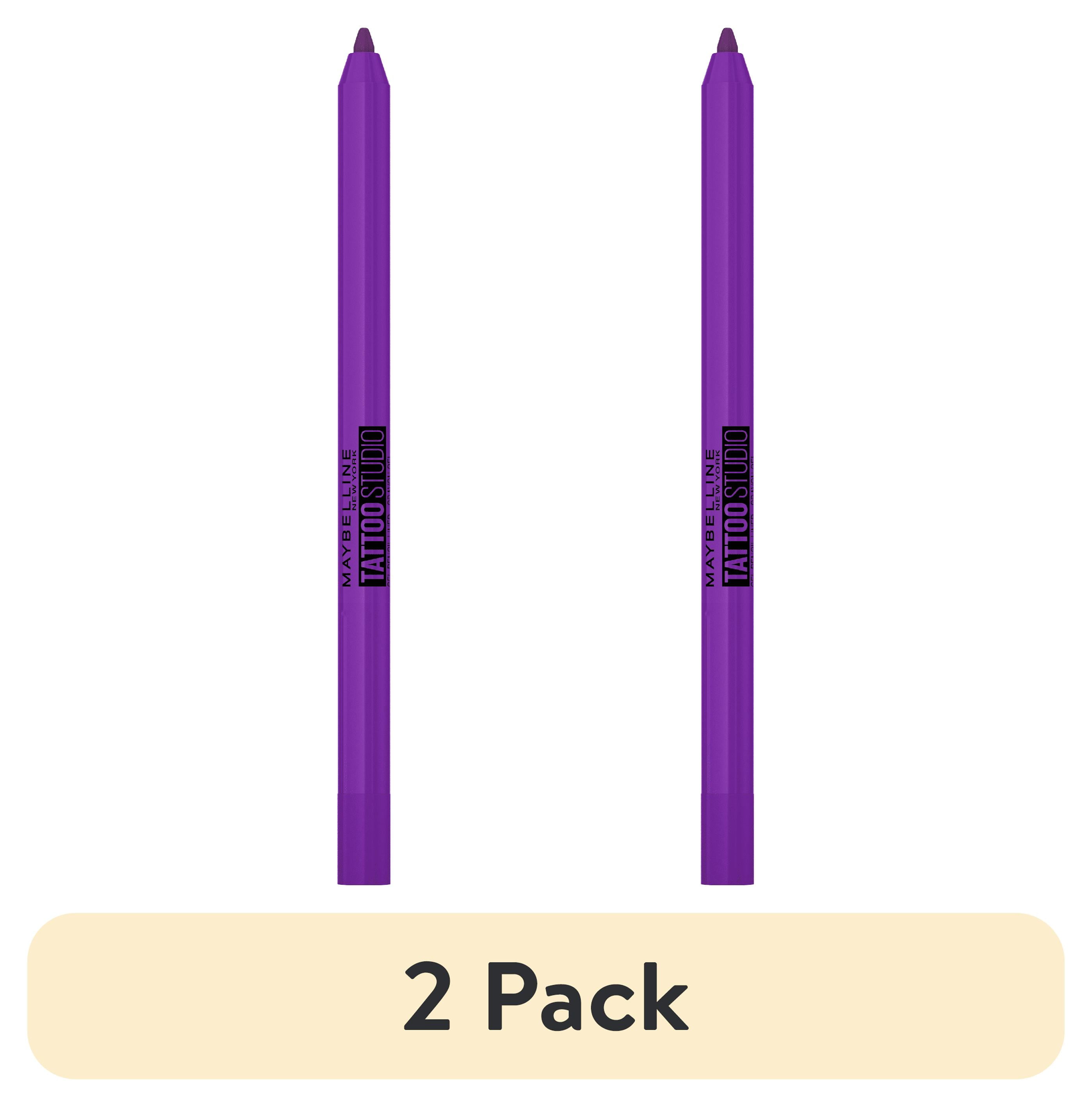 (2 pack) Maybelline Tattoo Studio Sharpenable Gel Pencil Waterproof Longwear Eyeliner, Purple Pop