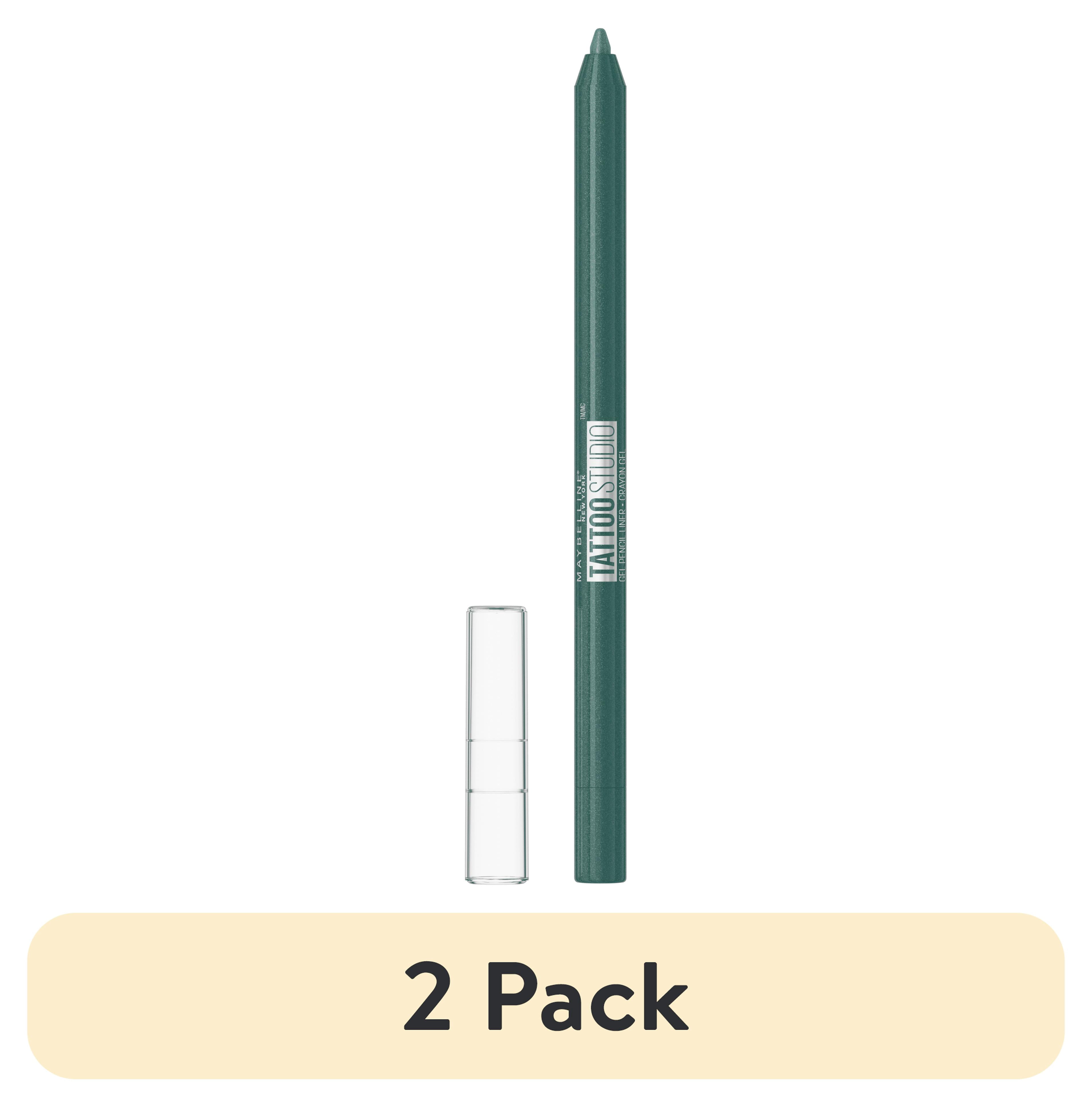 (2 pack) Maybelline Tattoo Studio Sharpenable Gel Pencil Waterproof Longwear Eyeliner, Tealtini, 0.04 oz