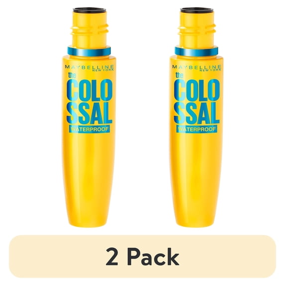 (2 pack) Maybelline Volum Express The Colossal Waterproof Mascara, Classic Black