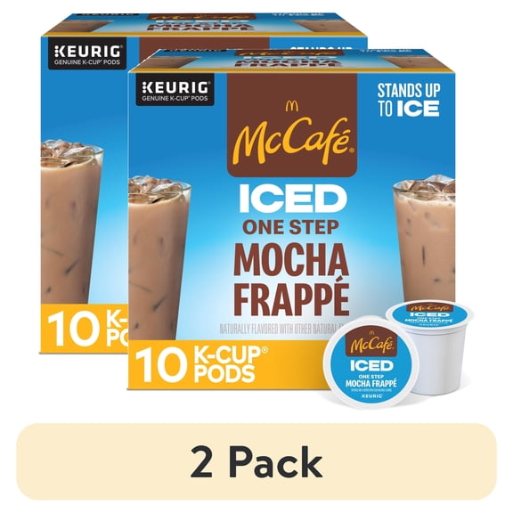 (2 pack) McCafe, ICED One Step Mocha Frappe K-Cup Coffee Pods, 10 Count