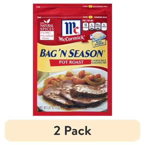 (2 pack) McCormick Bag 'n Season Pot Roast Seasoning Mix 0.81 oz (Pack of 3)