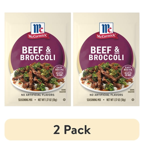 (2 pack) McCormick Beef Broccoli Seasoning Mix, 1.37 oz Bag