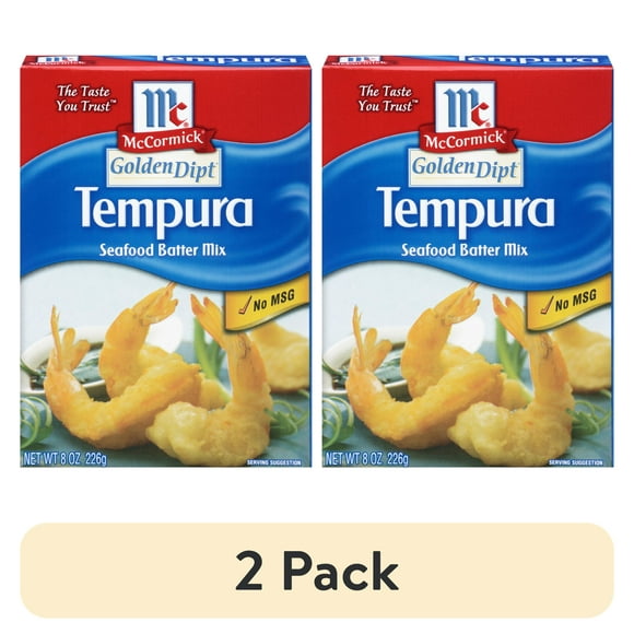 (2 pack) McCormick GOLDEN DIPT Tempura Seafood Batter Mix, 8 oz Box