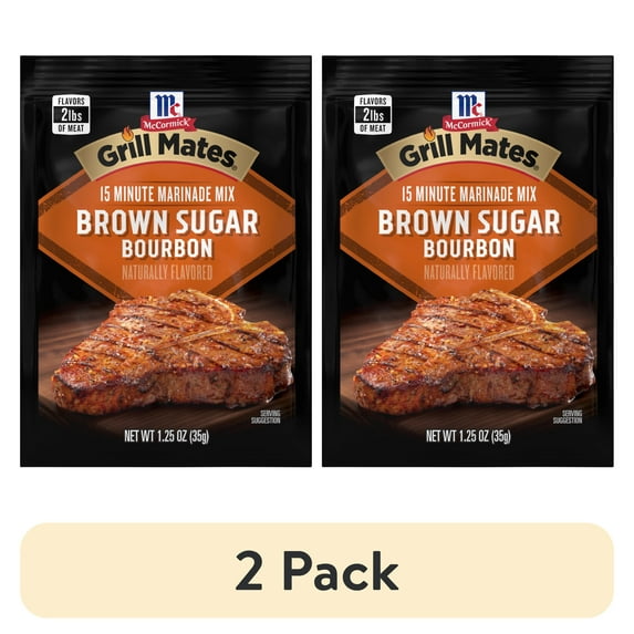 (2 pack) Grill Mates Seaoning Mix, Brown Sugar Bourbon Marinade, 1.25 oz Packet