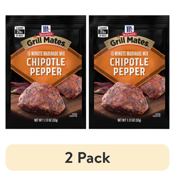 (2 pack) Grill Mates Seasoning Mix, Chipotle Pepper Marinade, 1.13 oz Packet