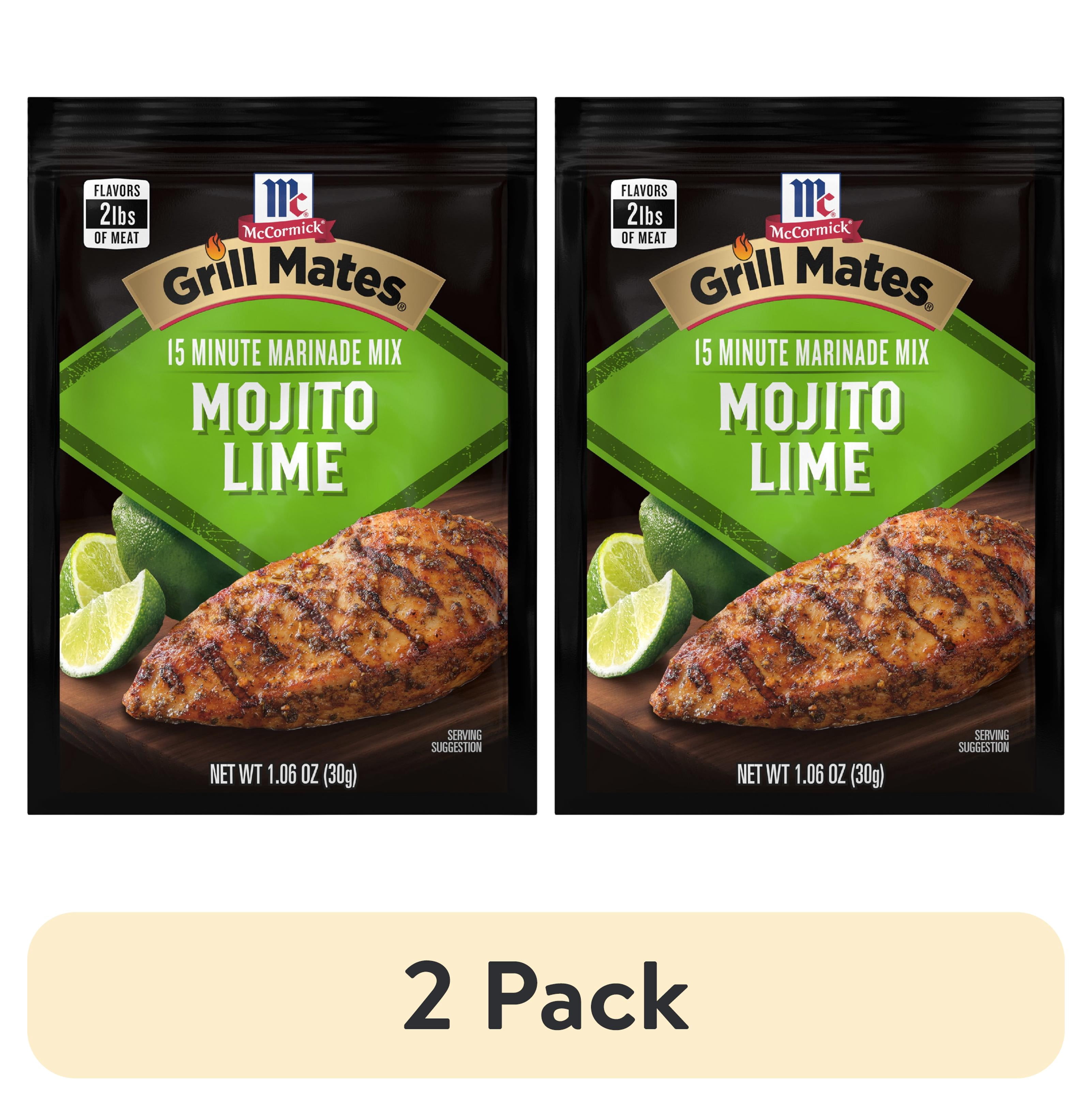 (2 pack) Grill Mates Seasoning Mix, Mojito Lime Marinade, 1.06 oz Packet