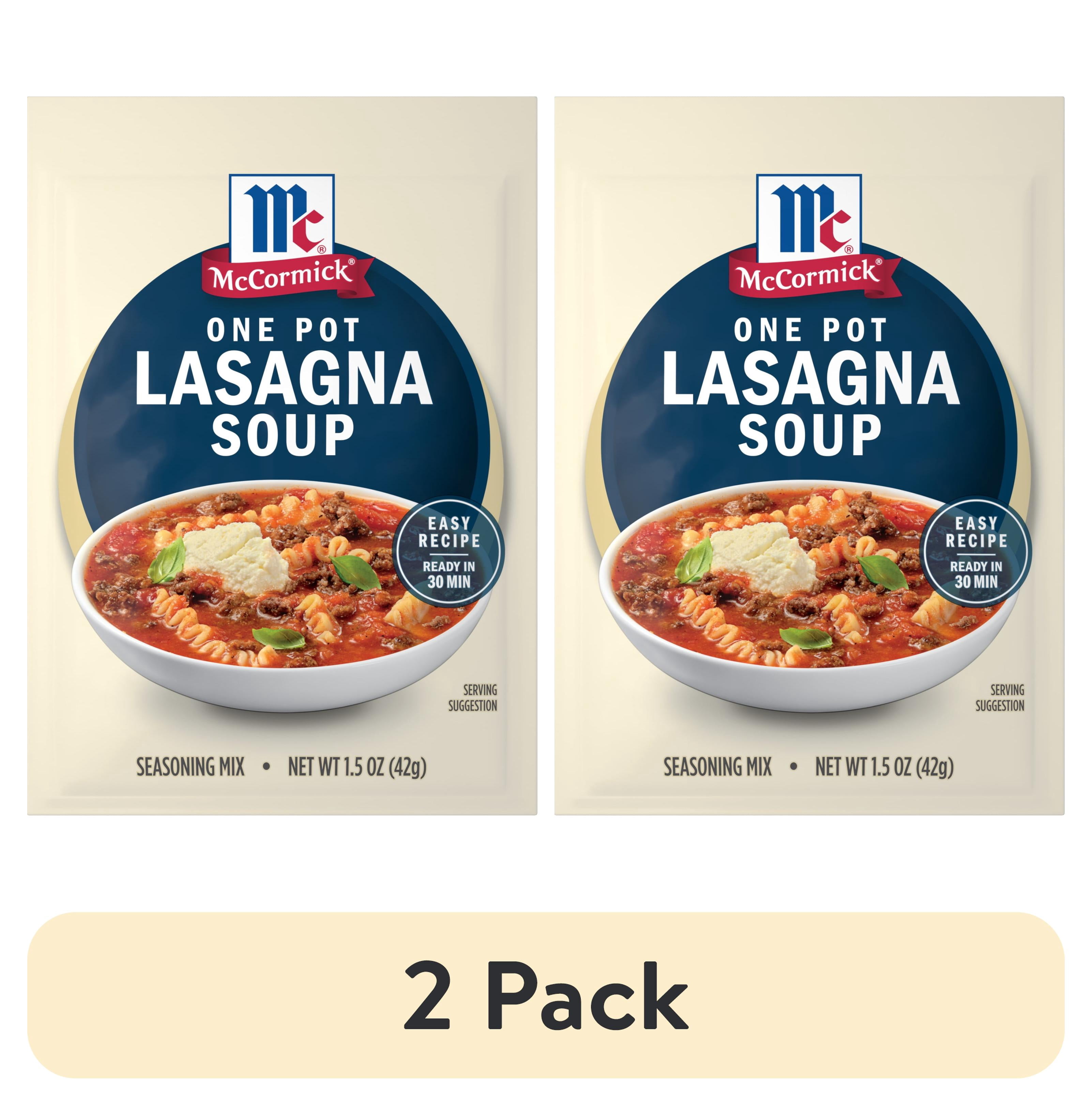 (2 pack) McCormick One Pot Lasagna Soup Seasoning Mix, 1.5 oz Packet