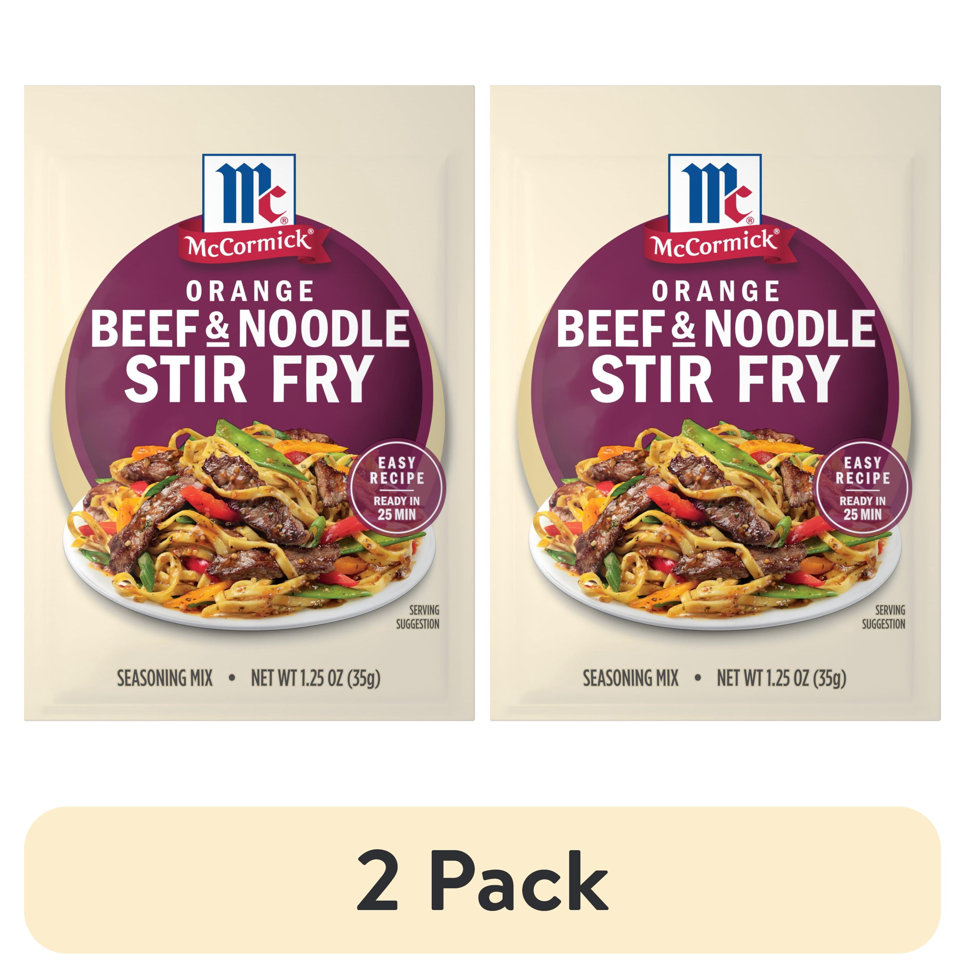 (2 pack) McCormick Orange Beef & Noodle Stir Fry Seasoning Mix, 1.25 oz Packet