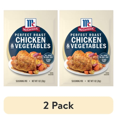 (2 pack) McCormick Perfect Roast Chicken & Vegetables Seasoning Mix, 1.0 oz Pouch