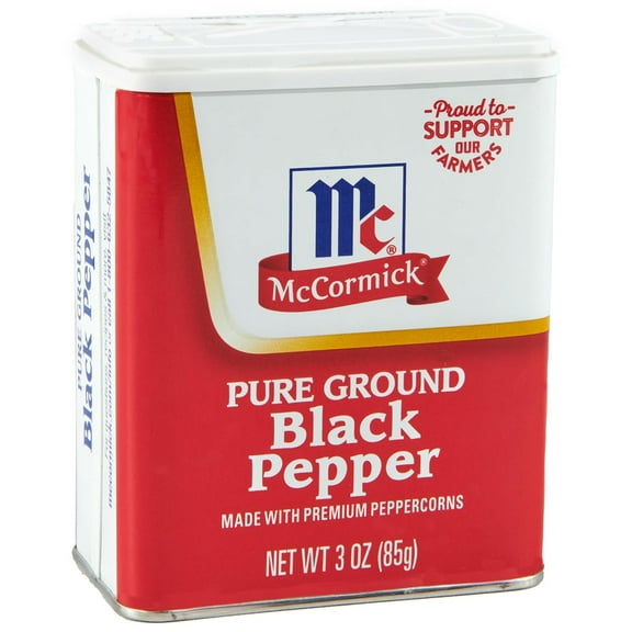 2 pack McCormick Pure Ground Black Pepper, 3 oz