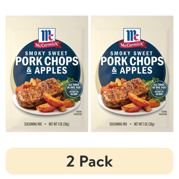 (2 pack) McCormick Smoky Sweet Pork Chops & Apples Seasoning Mix, 1.0 oz Pouch