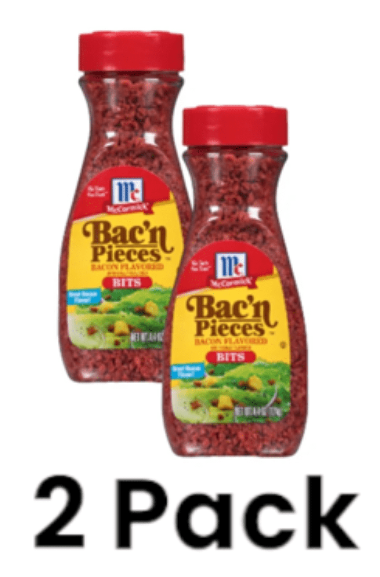 (2 pack) McCormick Vegan Gluten Free Imitation Bacon Bits, 4.4 oz Bottle