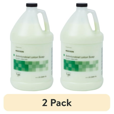 (2 pack) McKesson Antimicrobial Hand Lotion Soap with Aloe - Herbal Scent, 1 gal, 1 Ct
