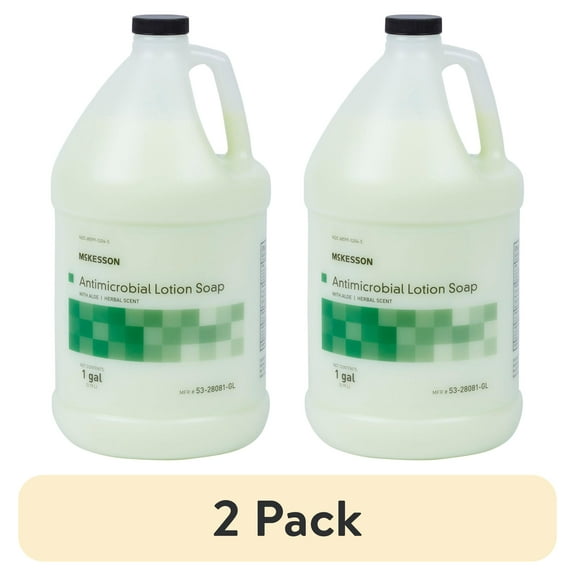(2 pack) McKesson Antimicrobial Hand Lotion Soap with Aloe - Herbal Scent, 1 gal, 1 Ct