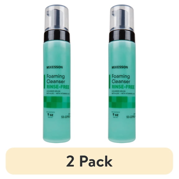 (2 pack) McKesson Foaming Rinse-Free Body Wash with Aloe - Cucumber Melon, 9 oz, 1 Ct