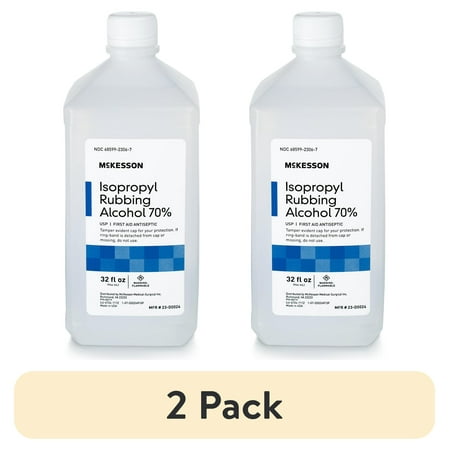 (2 pack) McKesson Isopropyl Rubbing Alcohol - First Aid Antiseptic, 32 oz, 1 count