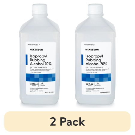 (2 pack) McKesson Isopropyl Rubbing Alcohol - First Aid Antiseptic, 32 oz, 1 count