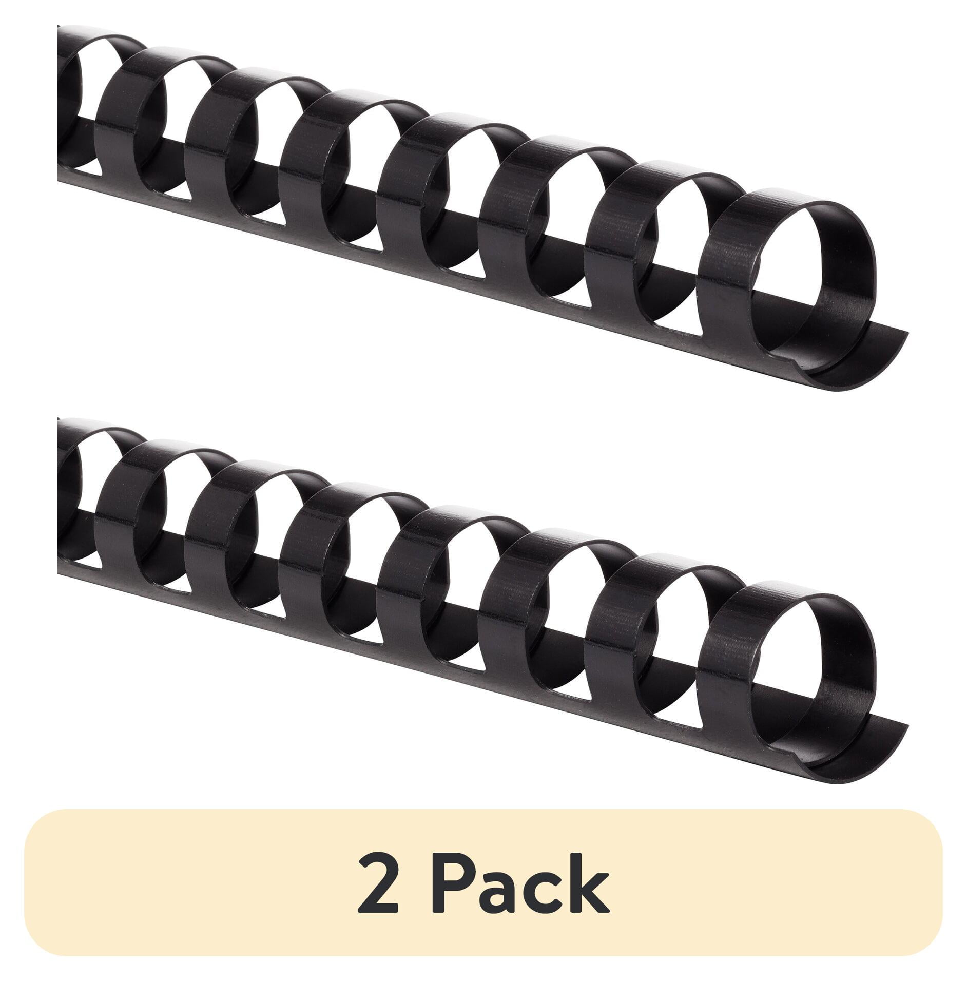 Mead CombBind Binding Spines  3/8 Inch, 19-Hole, Black  Binds 55 Sheets,  Pack Of 125
