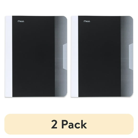 (2 pack) Mead Composition Book, Wide Ruled, 80 Sheets, 7.5" x 9.75", Black