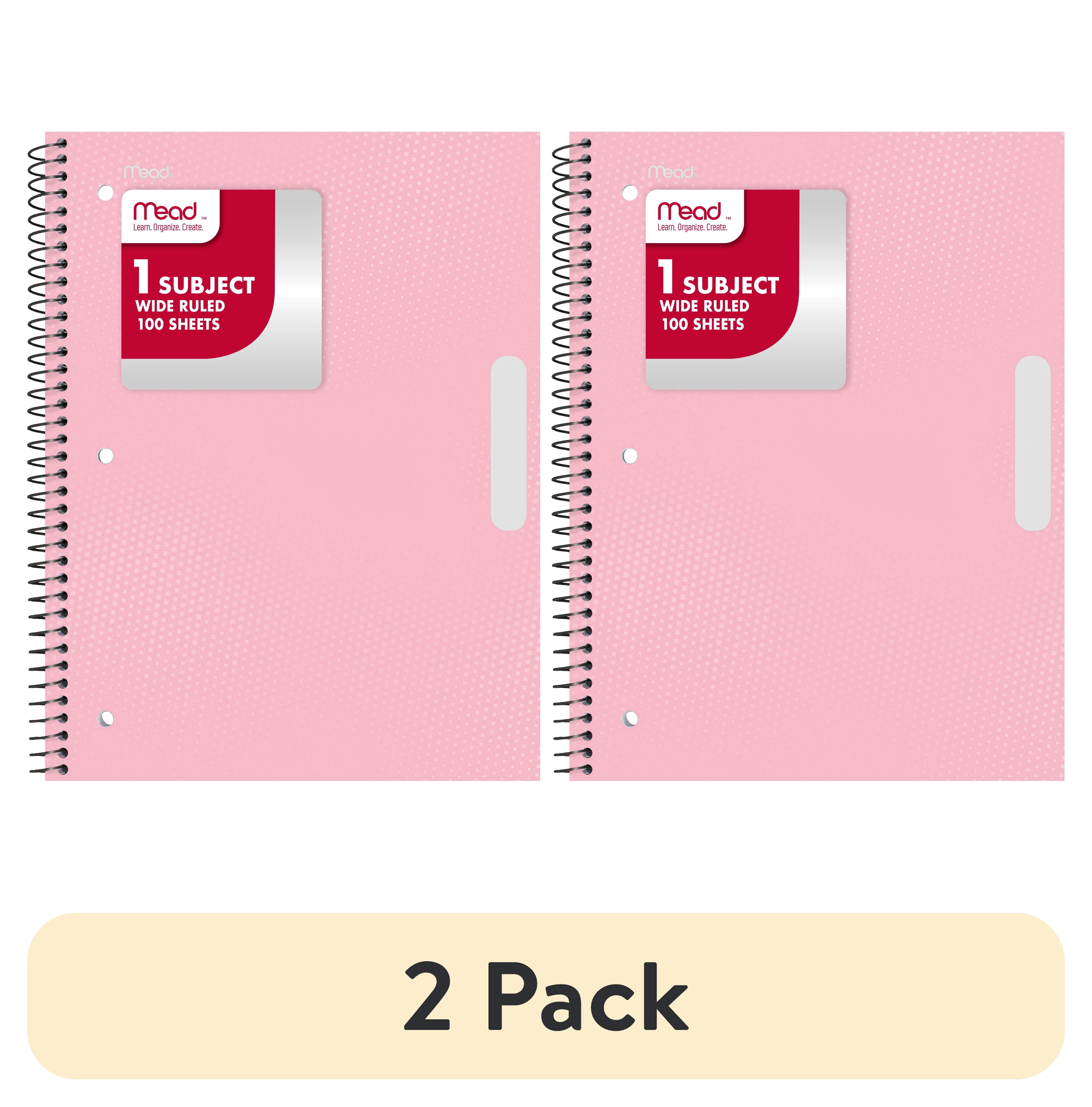 2 pack) Mead 1 Subject Wide Ruled Spiral Notebook, 8 x 10.5 Inches