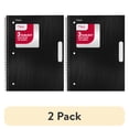 thumbnail image 1 of (2 pack) Mead 3 Subject Wide Ruled Notebook, 8" x 10.5", Black, Poly, Spiral, 120 Sheets, 1 of 8