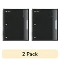 thumbnail image 1 of (2 pack) Mead 3 Subject Wide Ruled Notebook, 8" x 10.5", Black, Poly, Spiral, 120 Sheets, 1 of 6