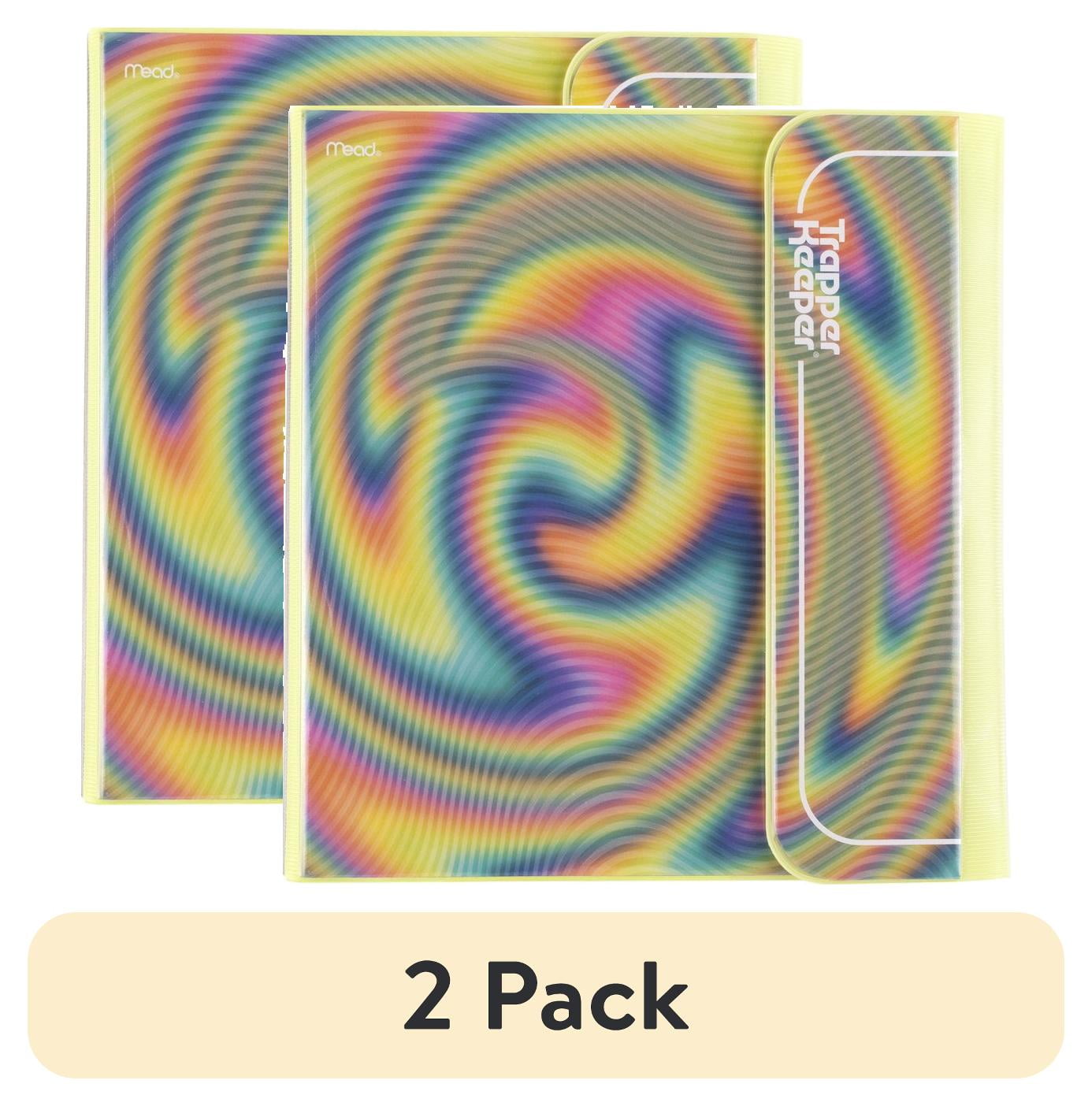 (2 pack) Mead Trapper Keeper Binder, 1" Round Rings, Trippy Twist, 12" x 11.25" (260038FQ-WMT)