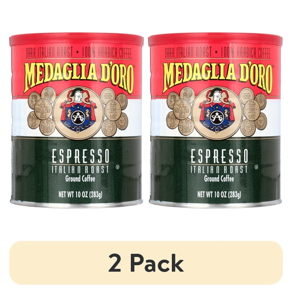 (2 pack) Medaglia d'Oro Espresso Coffee, 10-Ounce