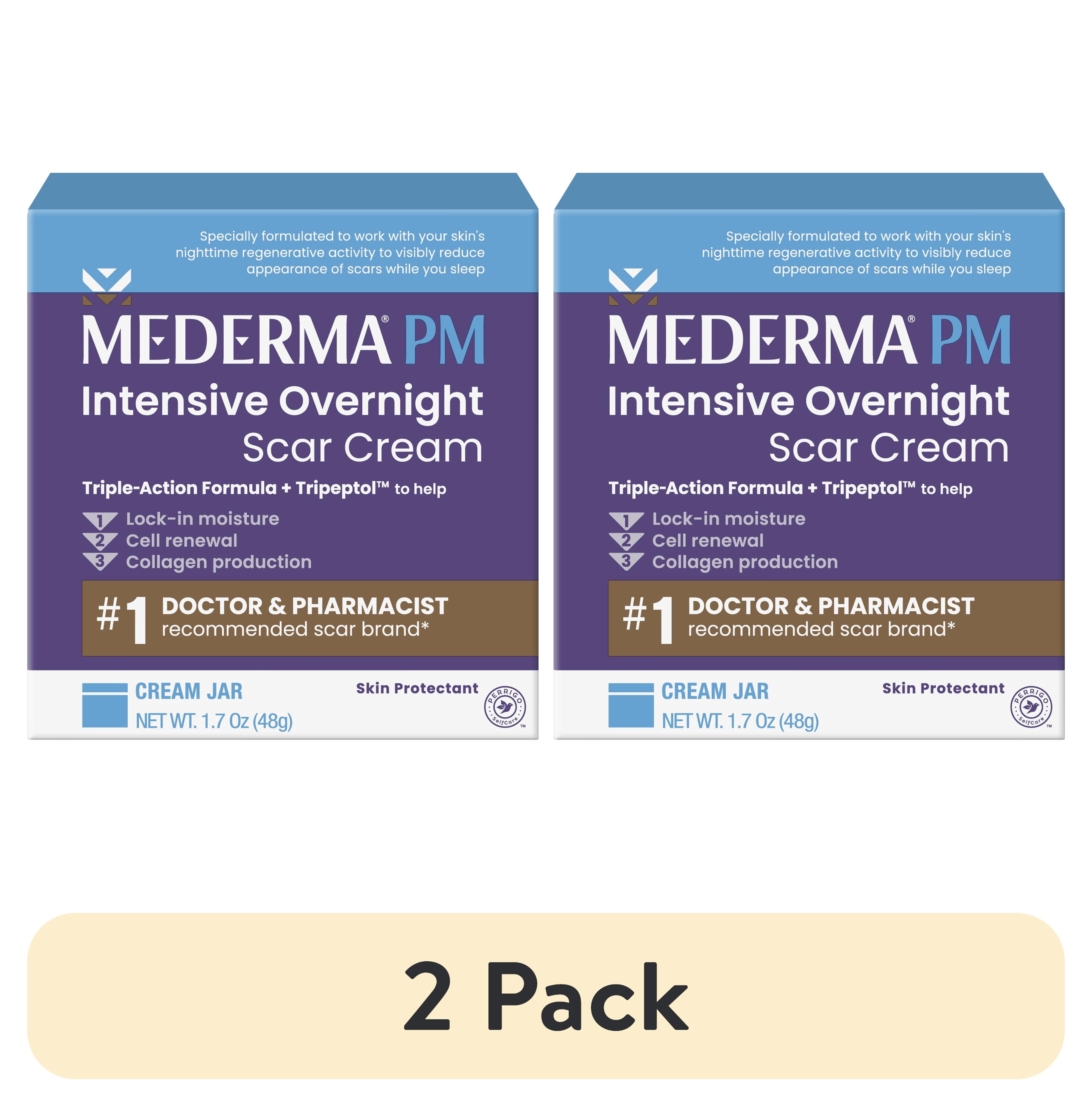 (2 pack) Mederma PM Intensive Overnight Scar Cream, Nighttime Scar Treatment, 1.7 Ounce