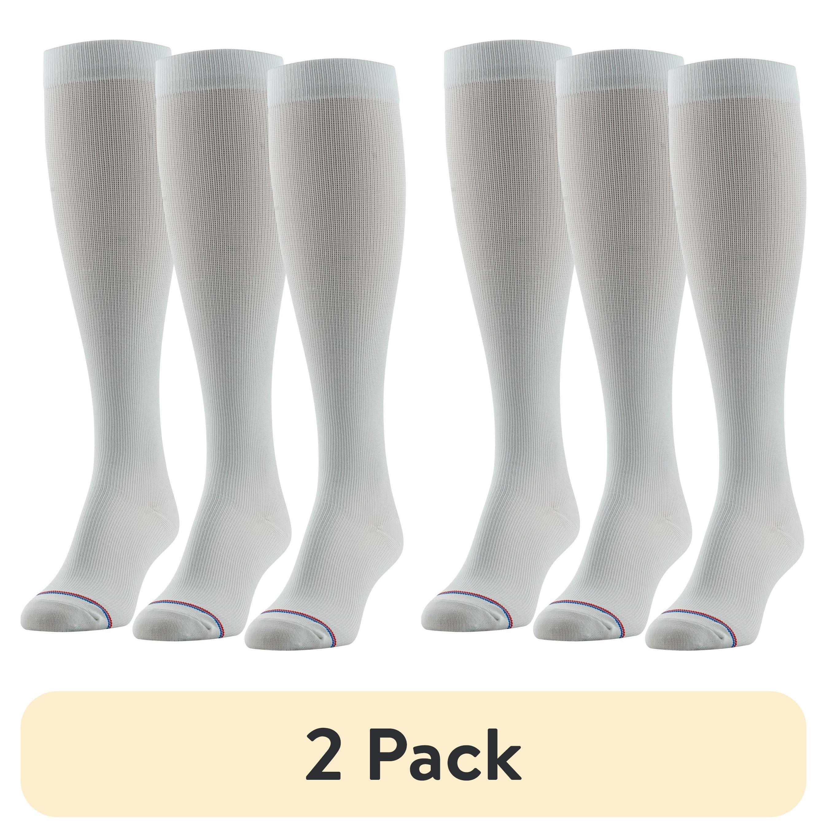 (2 pack) MediPeds Women's Mild Compression Knee High Support Socks, 3 Pairs