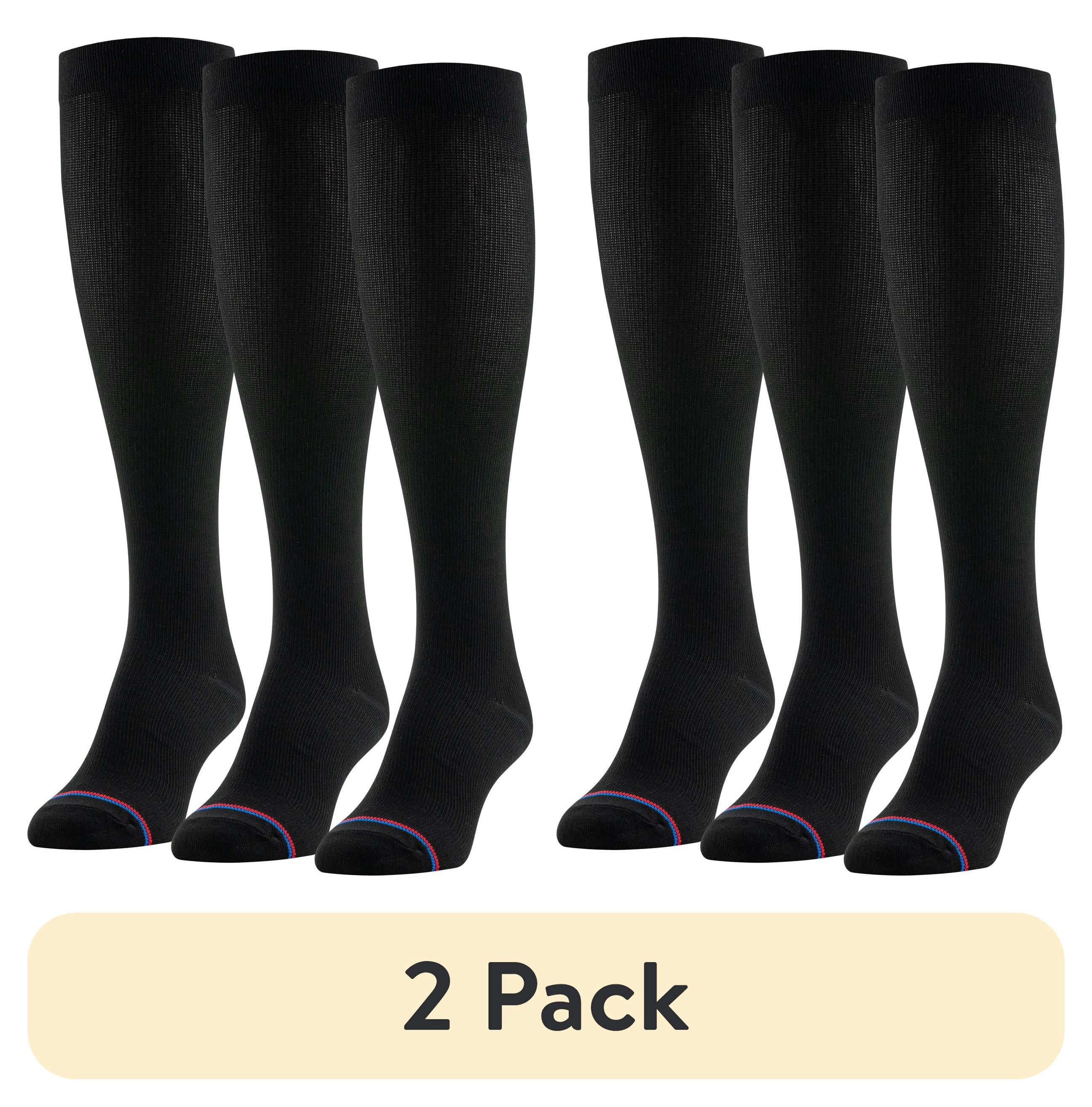(2 pack) MediPeds Women's Mild Compression Knee High Support Socks, 3 Pairs