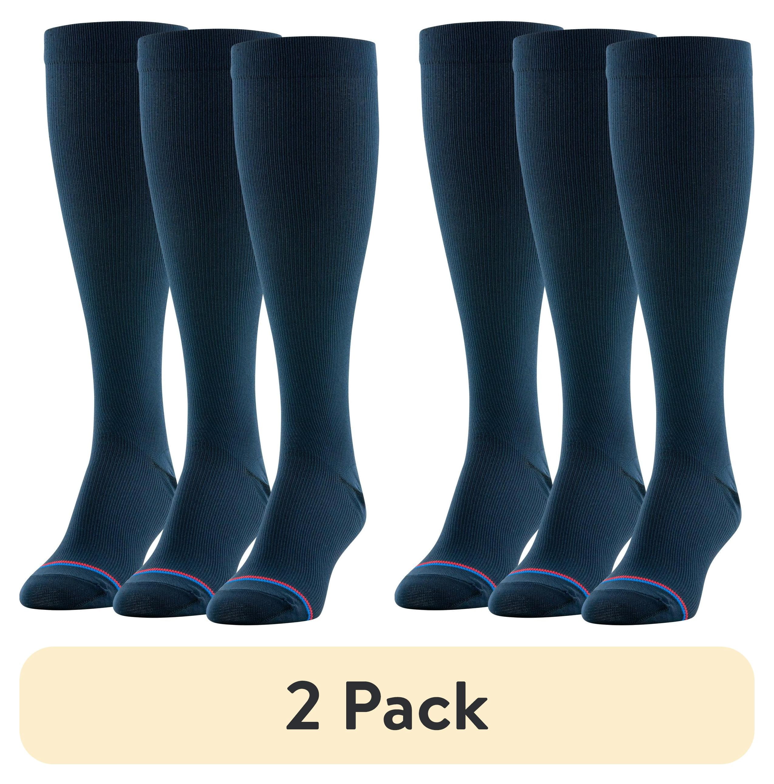 (2 pack) MediPeds Women's Mild Compression Knee High Support Socks, 3 Pairs