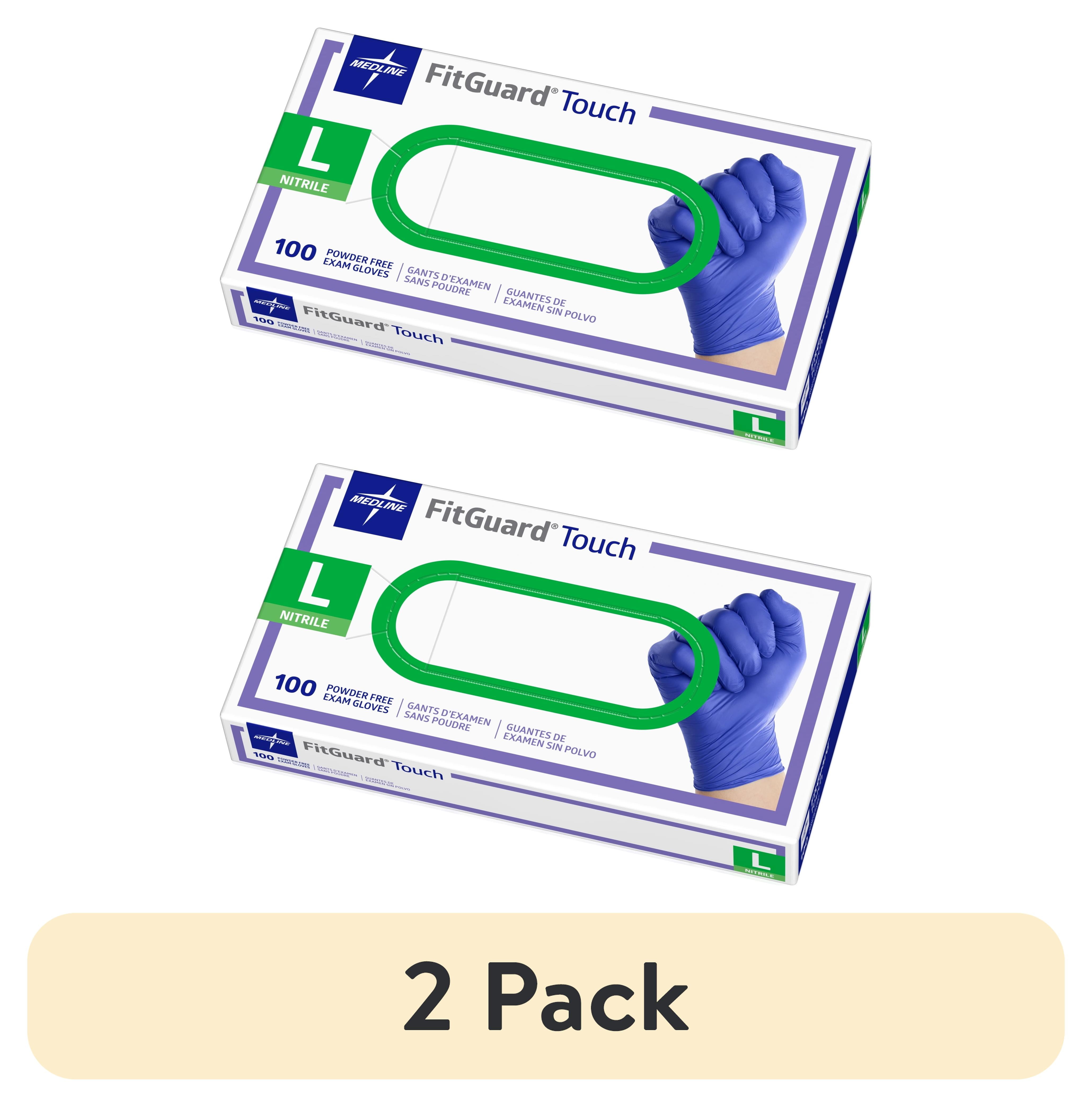 Medline FitGuard Touch Nitrile Exam Gloves, (2 pack) 100 Count