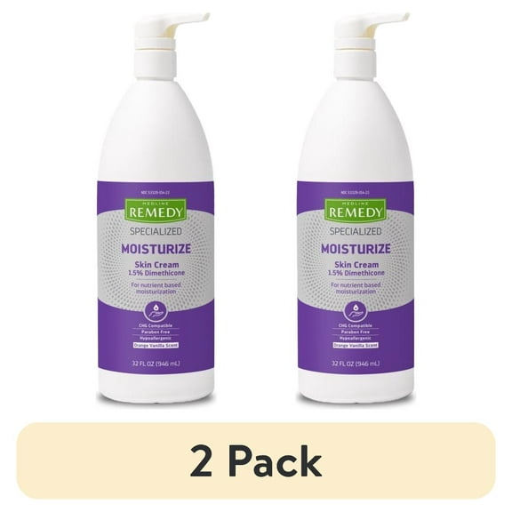 (2 pack) Medline Remedy Specialized Moisturizing Skin Cream, 32 oz, Orange Vanilla Scent