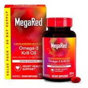 2 pack MegaRed Superior Omega-3 Krill Oil Softgels, 500 Mg, 90 Ct