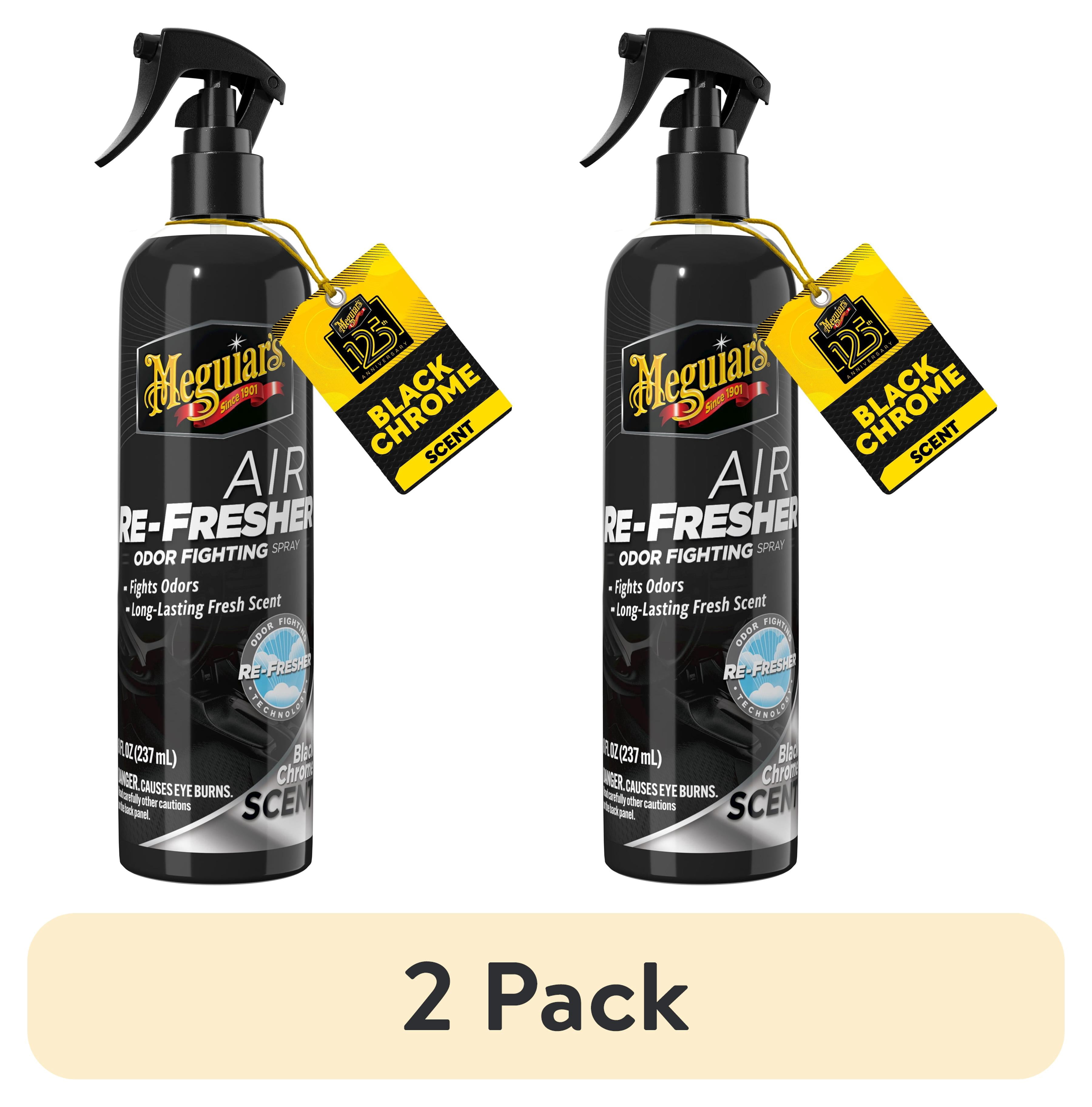 (2 pack) Meguiar’s Air Re-Fresher Odor Fighting Spray - Black Chrome Scent - Refresh and Instantly Fight Odors, G250708, 8 oz
