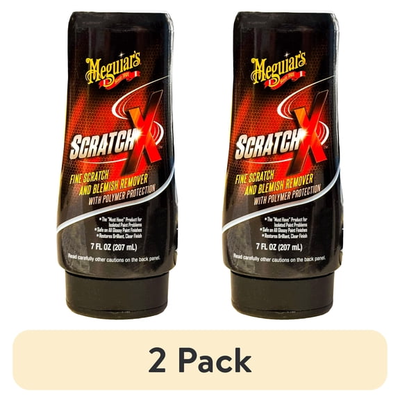 (2 pack) Meguiar’s Scratch-X, Car Scratch Remover, Car Paint Scratch Repair for Fine Scratches & Blemishes, Restores Clarity, Use On Glossy Exterior Paint and Clear Coats On Trucks & Suvs - 7 Fl Oz Bottle
